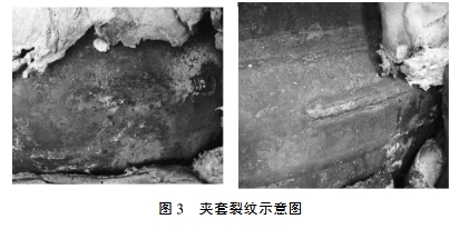夾套裂紋示意圖